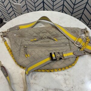 MZ Wallace Sling Quilted Beige and Yellow Women's Bag